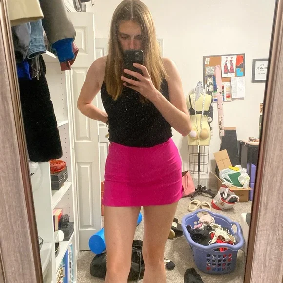 Express Hot Pink Women's Skorts - Picture 2 of 5